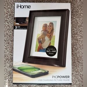 iHome PicPower Black USB Charging Frame